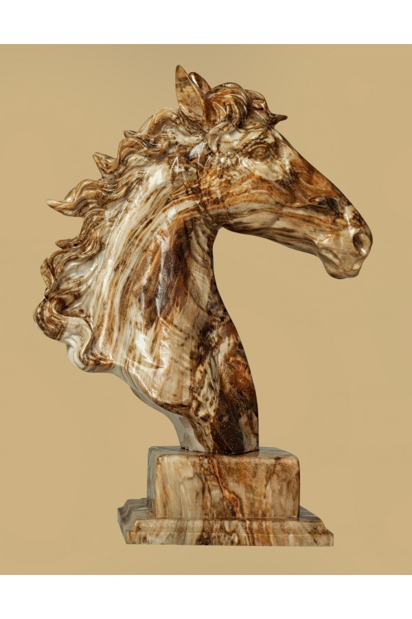 Mermer Kaplı At Büstü